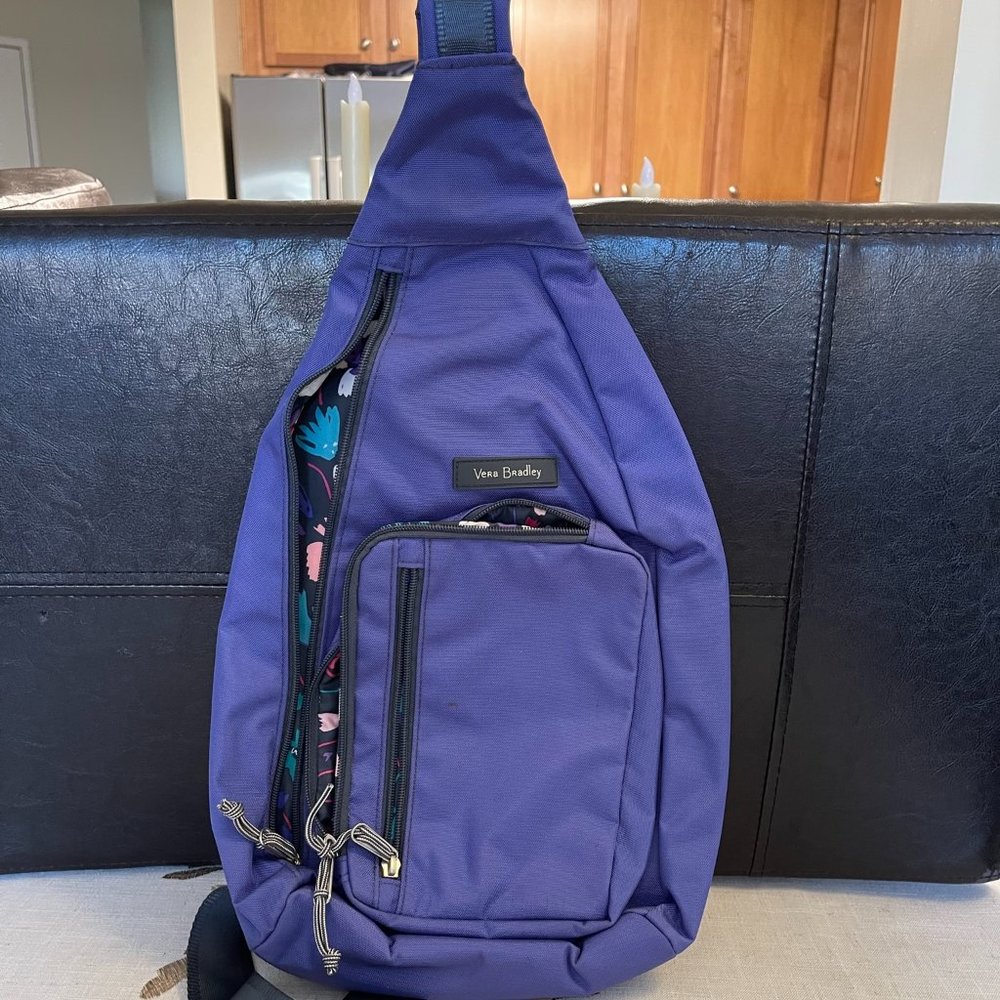 Vera Bradley Lighten Up Sling Backpack (Deep Periwinkle)